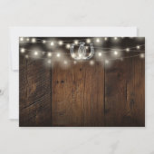 Rustic Barn Wood String Lights Photo Wedding Kaart (Achterkant)