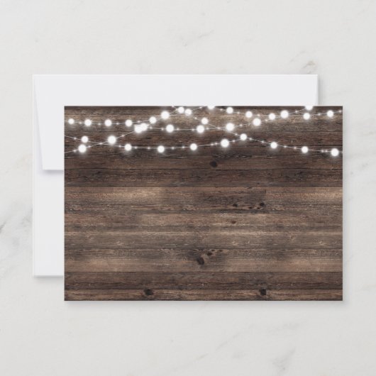 Rustic Barn Wood String Lights RSVP Kaartje (Achterkant)