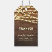 Rustic Barn Wood String Lights Wedding Cadeaulabel (Voorkant)