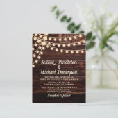 Rustic Barn Wood String Lights Wedding Kaart (Staand voorkant)