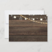 Rustic Barn Wood String Lights Wedding RSVP Kaartje (Achterkant)