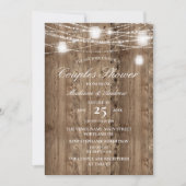 Rustic Barn Wood String of Lights Couples Shower Kaart (Voorkant)