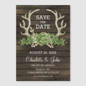 Rustic Barn Wood Succulent Antlers sparen Datum A (Voorkant)