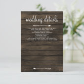 Rustic Barn Wood Succulent Country Chic Wedding Informatiekaartje (Staand voorkant)
