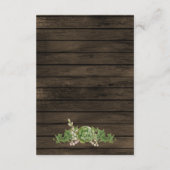 Rustic Barn Wood Succulent Country Chic Wedding Informatiekaartje (Achterkant)