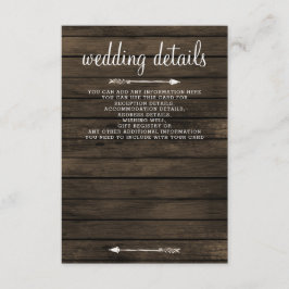 Rustic Barn Wood Succulent Country Chic Wedding Informatiekaartje