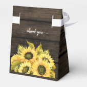 Rustic Barn Wood Sun Flowers Wedding Bedankdoosjes (Achterkant)