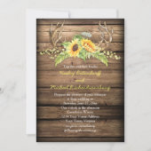 Rustic Barn Wood Sunflower Antlers Weddenschap Kaart (Voorkant)