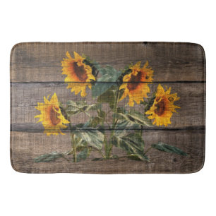 Rustic Barn Wood Sunflower Badmat