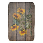 Rustic Barn Wood Sunflower Badmat (Voorkant Verticaal)