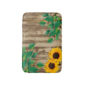 Rustic Barn Wood Sunflower Badmat (Voorkant Verticaal)