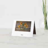 Rustic Barn Wood Sunflower Bedankkaart (Achterkant)