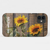 Rustic Barn Wood Sunflower Case-Mate iPhone Case (Achterkant (horizontaal))