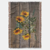 Rustic Barn Wood Sunflower Deken (Voorkant Verticaal)