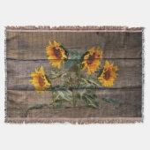Rustic Barn Wood Sunflower Deken (Voorkant)