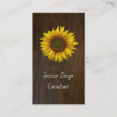 Rustic Barn Wood Sunflower Designer QR code  Visitekaartje (Voorkant)
