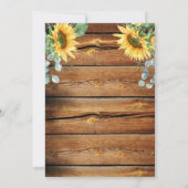 Rustic Barn Wood Sunflower Engagement Party Kaart (Achterkant)