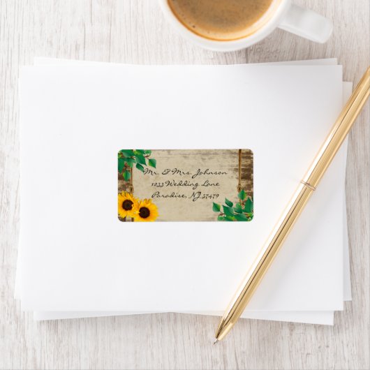 Rustic Barn Wood Sunflower Etiket (Insitu)