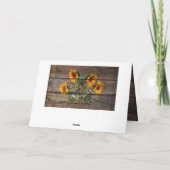 Rustic Barn Wood Sunflower Feestdagen Kaart (Achterkant)