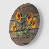 Rustic Barn Wood Sunflower Grote Klok (Hoek)