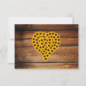 Rustic Barn Wood Sunflower Heart Bouquet Wedding RSVP Kaartje (Achterkant)