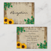Rustic Barn Wood Sunflower Informatiekaartje (Voorkant / Achterkant)