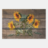 Rustic Barn Wood Sunflower Inpakpapier Vel (Voorkant 3)