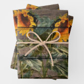 Rustic Barn Wood Sunflower Inpakpapier Vel (In situ)