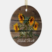 Rustic Barn Wood Sunflower Keramisch Ornament (Rechts)
