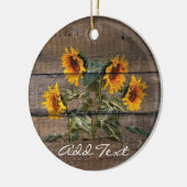 Rustic Barn Wood Sunflower Keramisch Ornament (Links)
