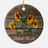 Rustic Barn Wood Sunflower Keramisch Ornament (Achterkant)