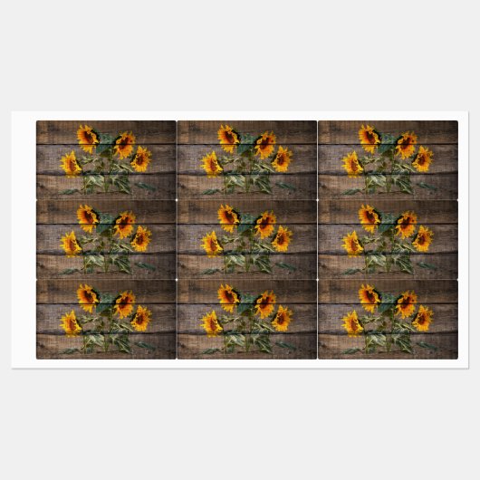 Rustic Barn Wood Sunflower Labels (Vel)