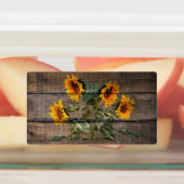 Rustic Barn Wood Sunflower Labels (Aangebracht)