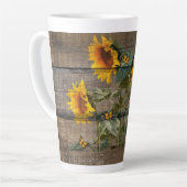 Rustic Barn Wood Sunflower Latte Mok (Linkerhoek)