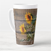 Rustic Barn Wood Sunflower Latte Mok (Linkerhoek)