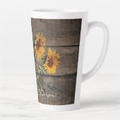 Rustic Barn Wood Sunflower Latte Mok (Rechts)