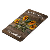 Rustic Barn Wood Sunflower Magneet (Linkerzijde)