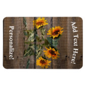 Rustic Barn Wood Sunflower Magneet (Horizontaal)