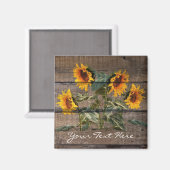 Rustic Barn Wood Sunflower Magneet (Voorkant / Achterkant)
