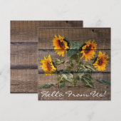 Rustic Barn Wood Sunflower Notitiekaartje (Voorkant / Achterkant)