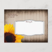 Rustic Barn Wood Sunflower Red de Date Briefkaarte Aankondigingskaart (Achterkant)