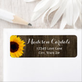 Rustic Barn Wood Sunflower Return Address Labels (Insitu)