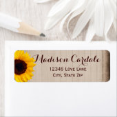 Rustic Barn Wood Sunflower Return Address Labels (Insitu)