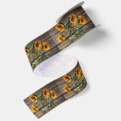 Rustic Barn Wood Sunflower Satijnen Lint (Achterkant)