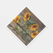 Rustic Barn Wood Sunflower Servet (Hoek)
