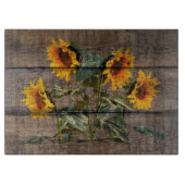 Rustic Barn Wood Sunflower Snijplank (Voorkant)