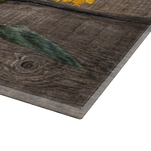 Rustic Barn Wood Sunflower Snijplank (Hoek)