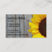 Rustic Barn Wood Sunflower Visitekaartje (Achterkant)