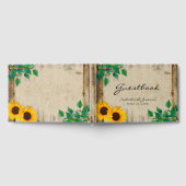 Rustic Barn Wood Sunflower Wedding Gastenboek (Volledig)