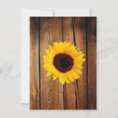 Rustic Barn Wood Sunflower Wedding Invitting Kaart (Achterkant)